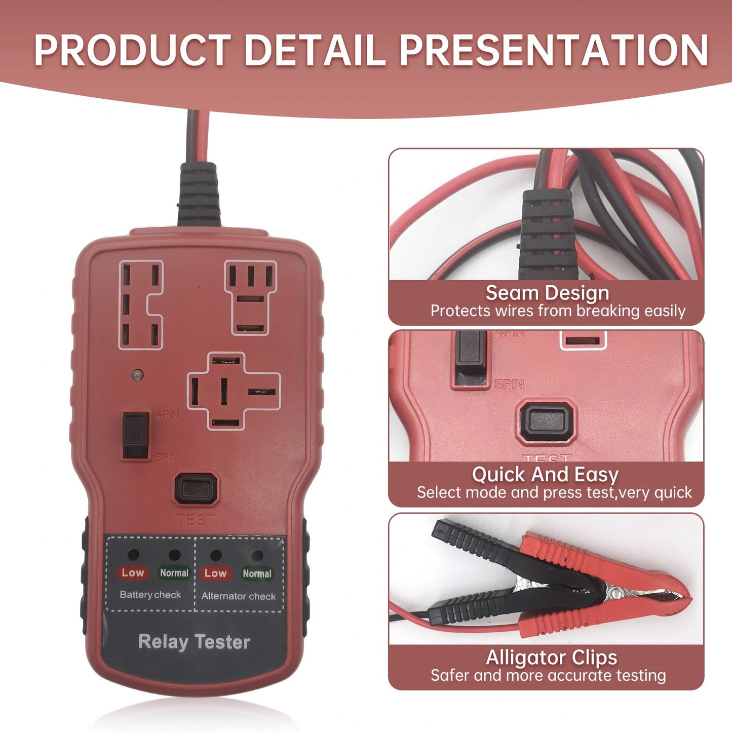 RT-900 Car Battery & Relay Tester 12V | Broad 5-16V Range | LED Indicator | Operates 0-50°C