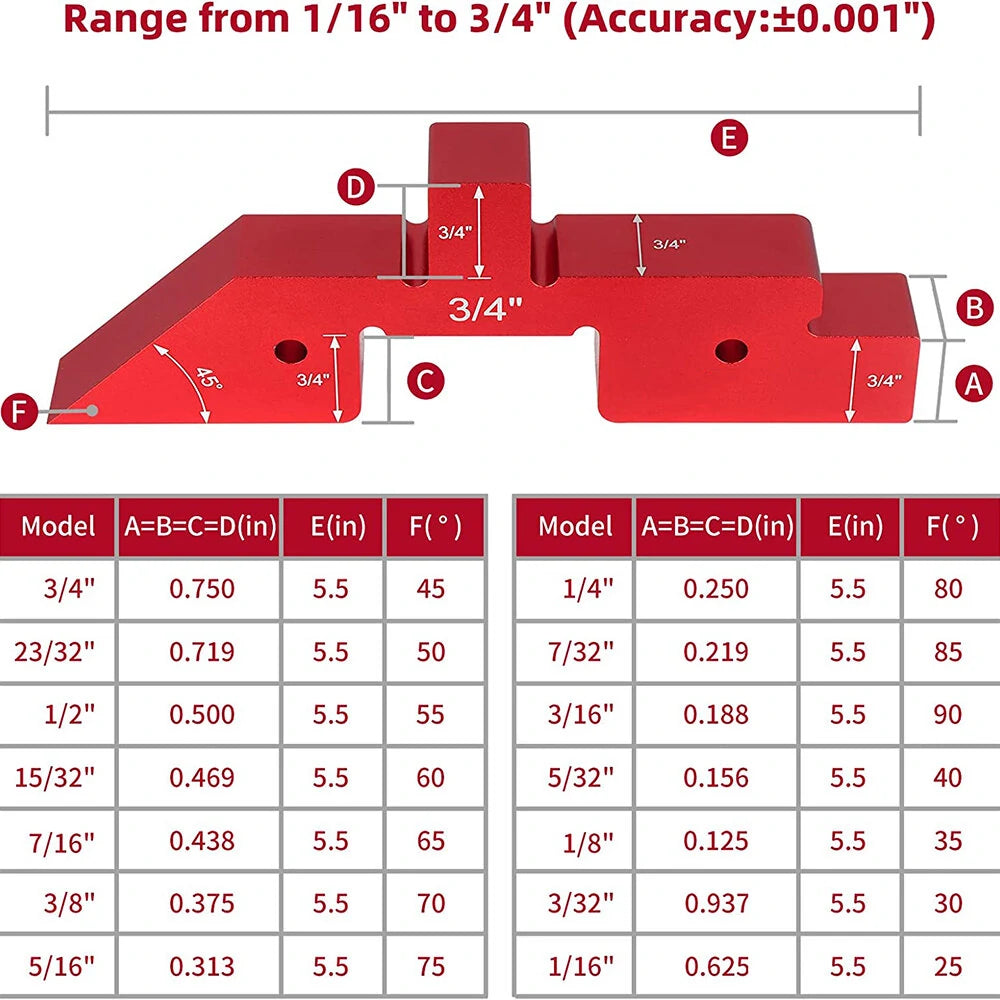 Adjustable Woodworking Setup Blocks - 14pcs Height Gauge for Router Table & Saw Angle Measurement