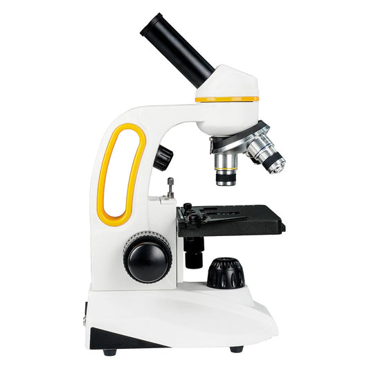 SM202 Monocular Microscope 40-2000X with 25X Eyepiece, Portable LED, Phone Adapter & Mechanical Stage for Lab Bacteria/Fungi Study