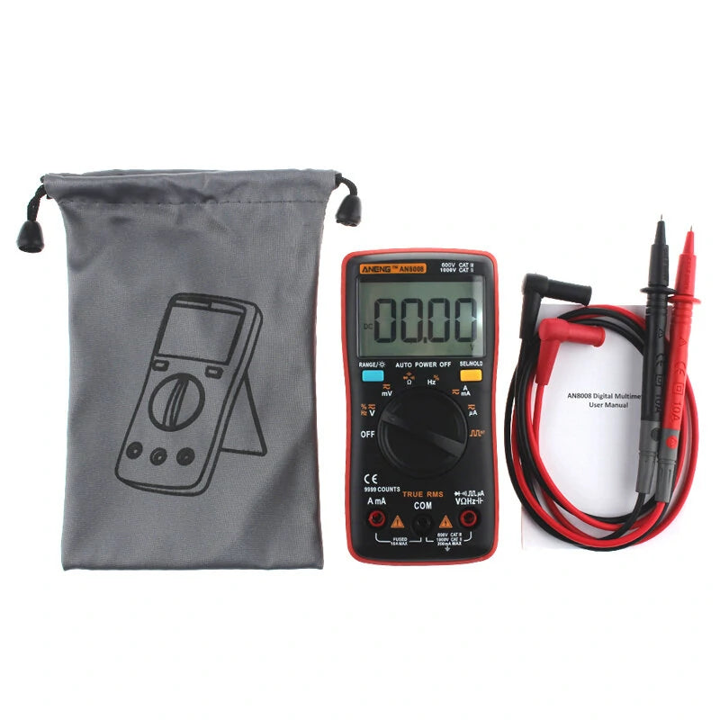 ANENG AN8008 True RMS Digital Multimeter - AC/DC Voltage, Current, Resistance, Frequency & Capacitance Tester