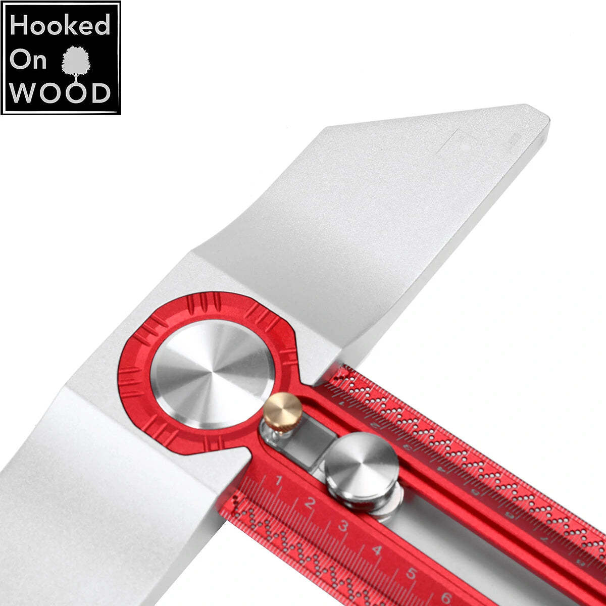 400mm Aluminum Alloy T-Square Ruler - Hooked Wood Marking Gauge & Hole Positioning Tool, HONGDUI MT-2465 PRO