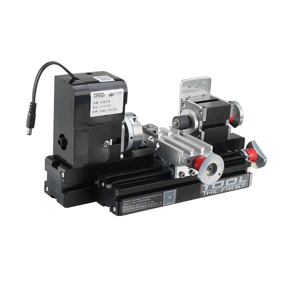 Compact 12V DC 2A 24W Mini Wood & Metal Rotating Lathe Machine