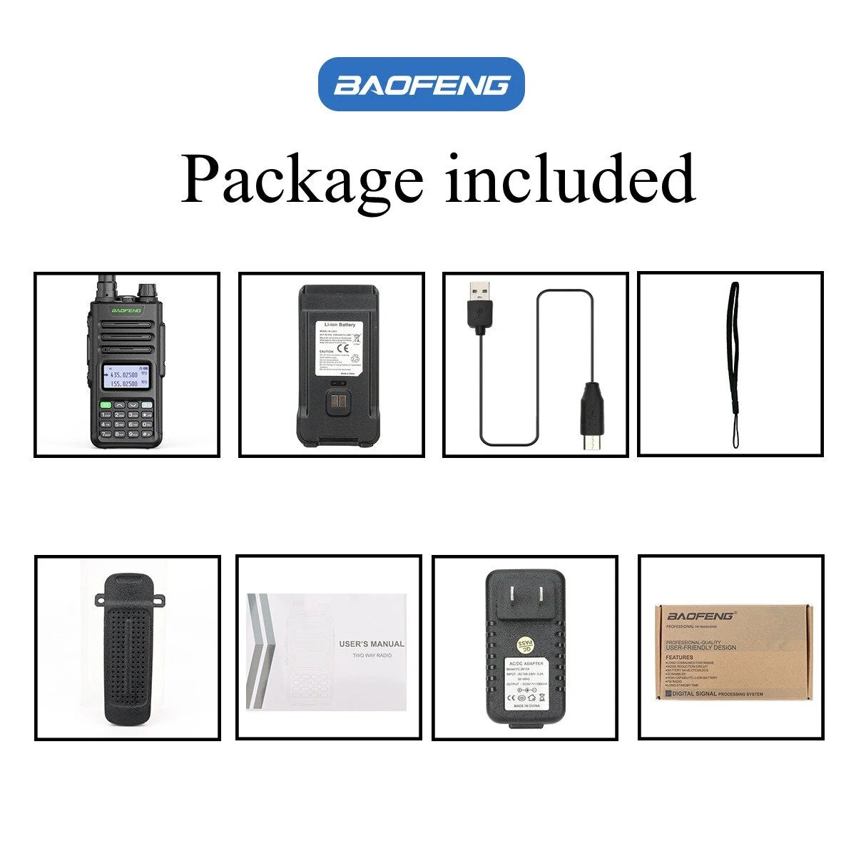 BaoFeng UV-13 PRO V2 Long Range Dual Band Two-Way Radio with Type-C Charger, 16KM Range