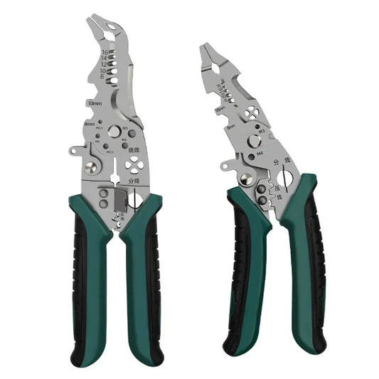 High-Strength Precision Electrical Wire Stripping & Cutting Tool with Anti-Slip Handles - Elbow & Eagle-Beak Pliers (187mm & 213mm)