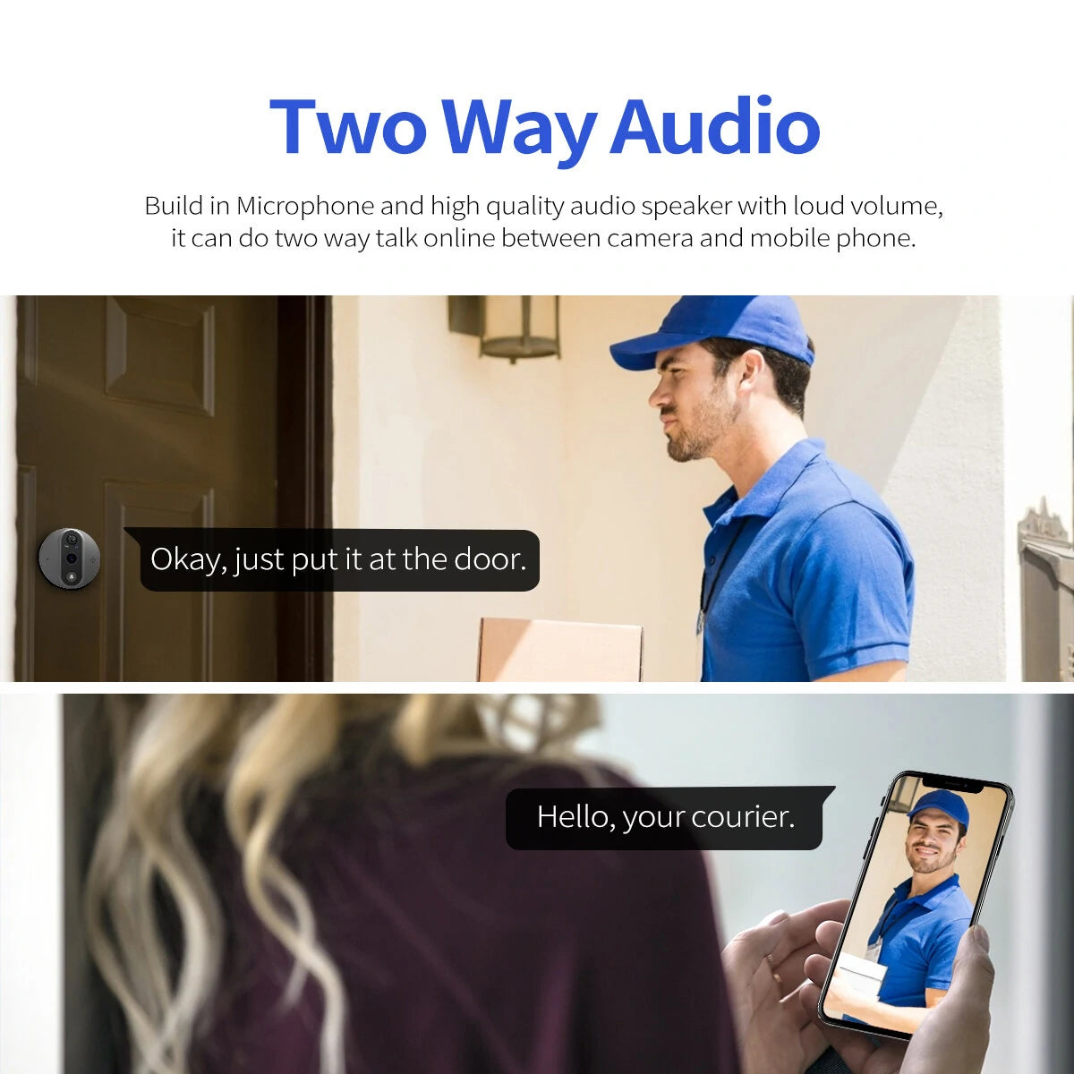 Tuya Smart 1080P WiFi Doorbell Camera with 4.3 Display, Two-Way Audio, Night Vision, and Home Security Viewer