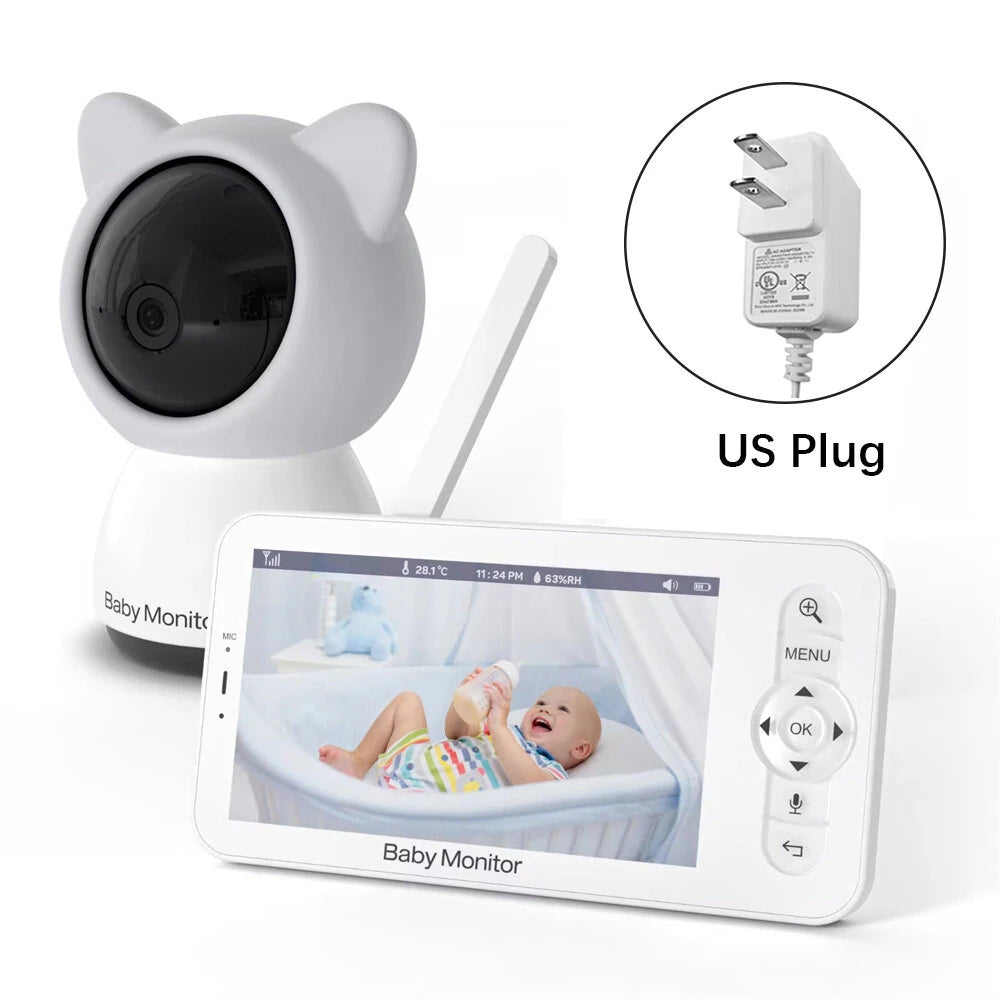 5 Smart WiFi Baby Monitor - Video Camera with Mobile App, PTZ, HD Night Vision, Two-Way Audio & Lullabies