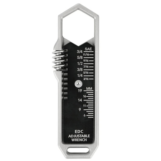 25-Size EDC Adjustable Wrench Multitool - One-Handed Operation with Pocket Clip and Portability