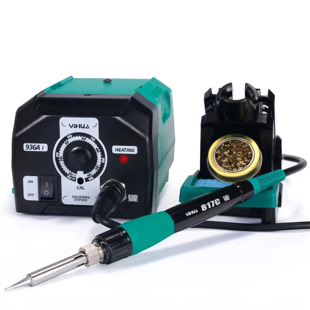 YIHUA 936A I Solder Station 40W, Lead-Free, 200-480°C High Temp, Anti-Static, Low Resistance, Ideal for Repairs