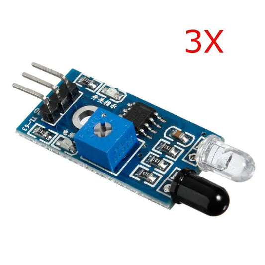 Infrared Obstacle Avoidance Sensor Kit for Smart Car Robots - 3 Pack