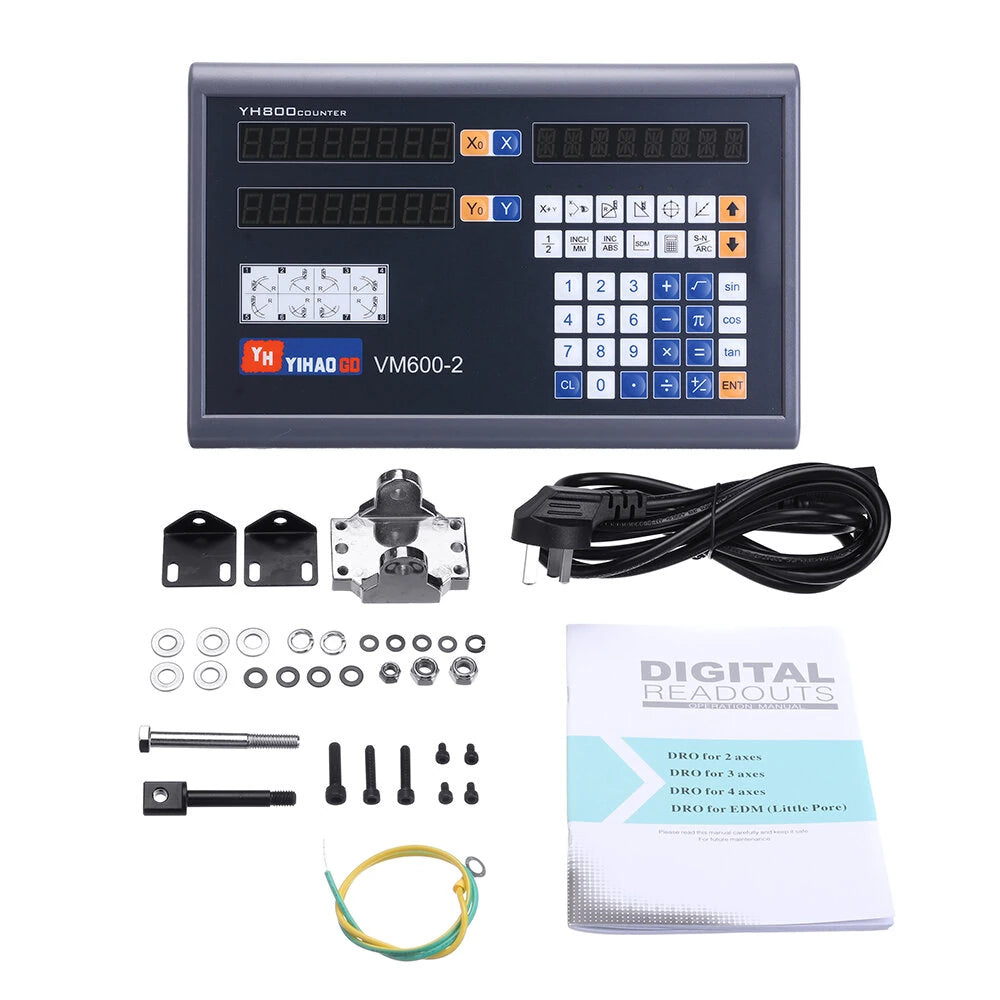 YIHAOGD YH CNC Milling DRO Display with 2/3 Axis Grating, TTL Linear Scale Encoders 50-1100mm for Lathe Tools