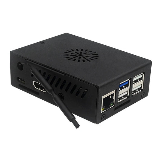 Orange Pi 3B Metal Case with Optional Antenna, Fan, and Aluminum Heatsink for Active/Passive Cooling - No Board Included