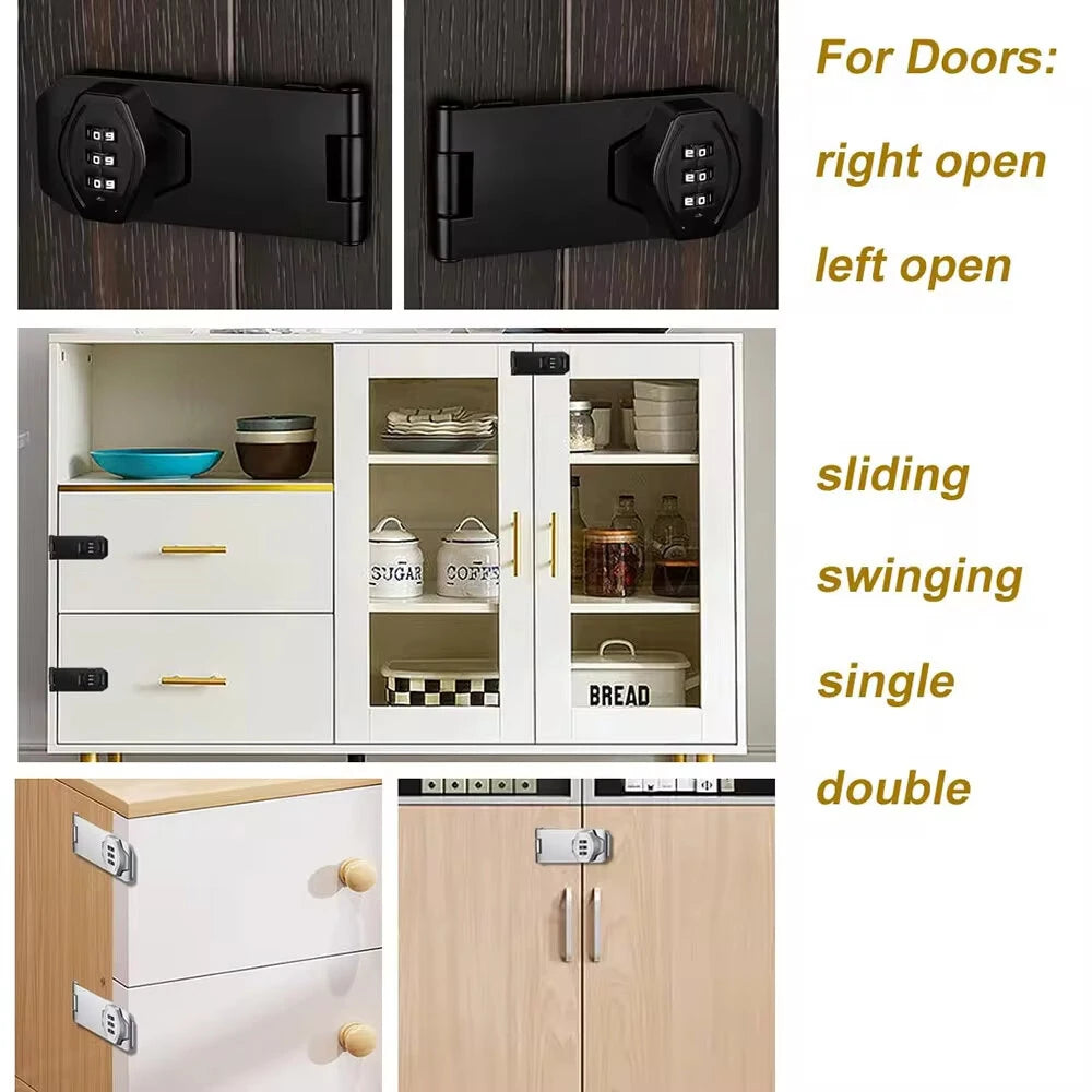 3-Digit Zinc Alloy Combination Cam Lock for Drawers, Cabinets, Refrigerators - Easy Install Security Lock