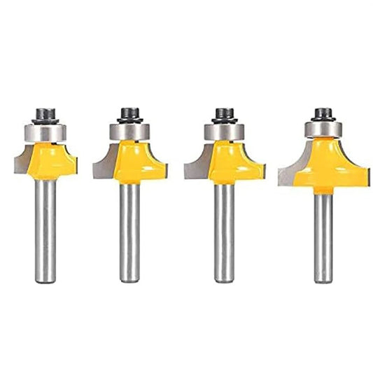 High-Quality 6.35mm Shank Router Bits Set - Corner Round Over Alloy Milling Cutter with Bearing for Woodworking