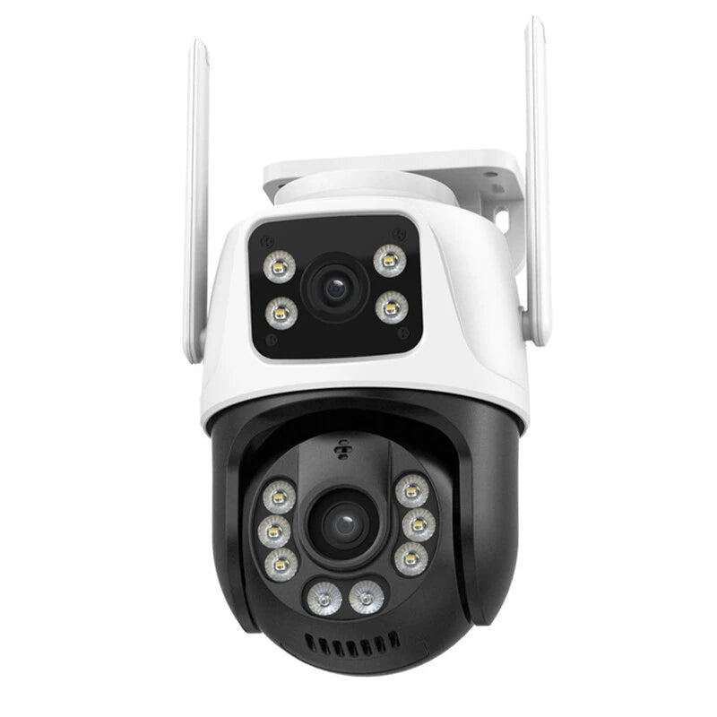 6MP Dual Lens PTZ Outdoor Wifi Dome Camera with Human Detection & Color Night Vision - ICSEE App, EU Plug
