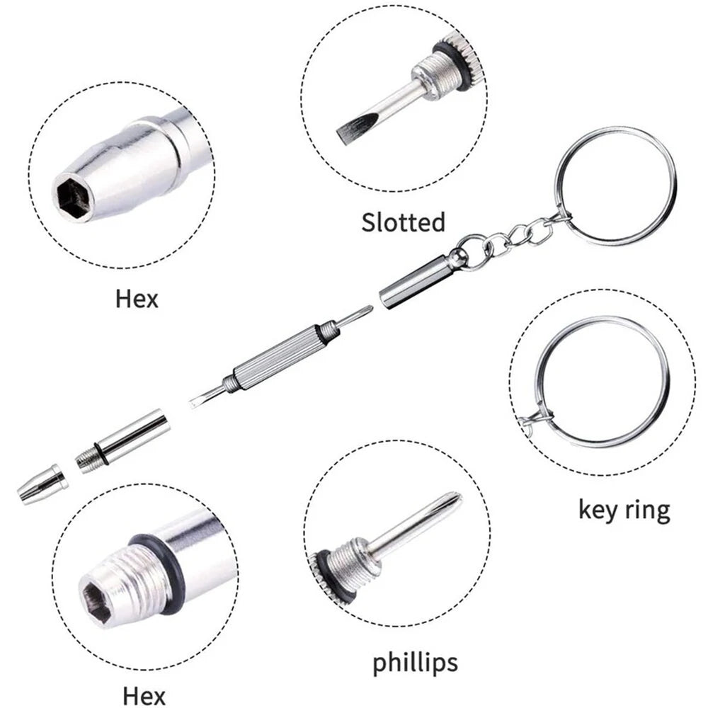 1200PCS Silver Stainless Steel 4-in-1 Micro-Repair Screwdriver Tool Set