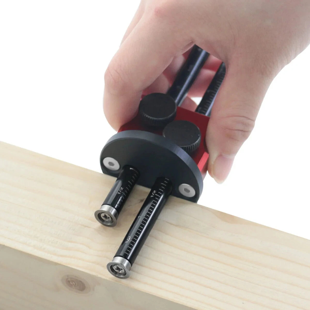 Aluminum Double Head Wheel Marking Gauge - Woodworking Scriber with Inch/MM Scales