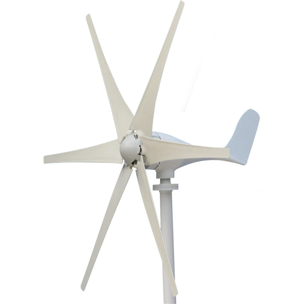 6-Blade S-Shaped Wind Turbine, 3000W Peak, Auto-Charging Inverter, 12V/24V, Efficient Energy Conversion, IP6 Protection, Easy Installation