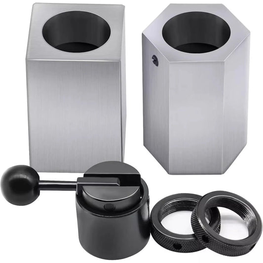 5C Collet Block Set with Quick Tightening Handle and Locking Rings for Secure Clamping