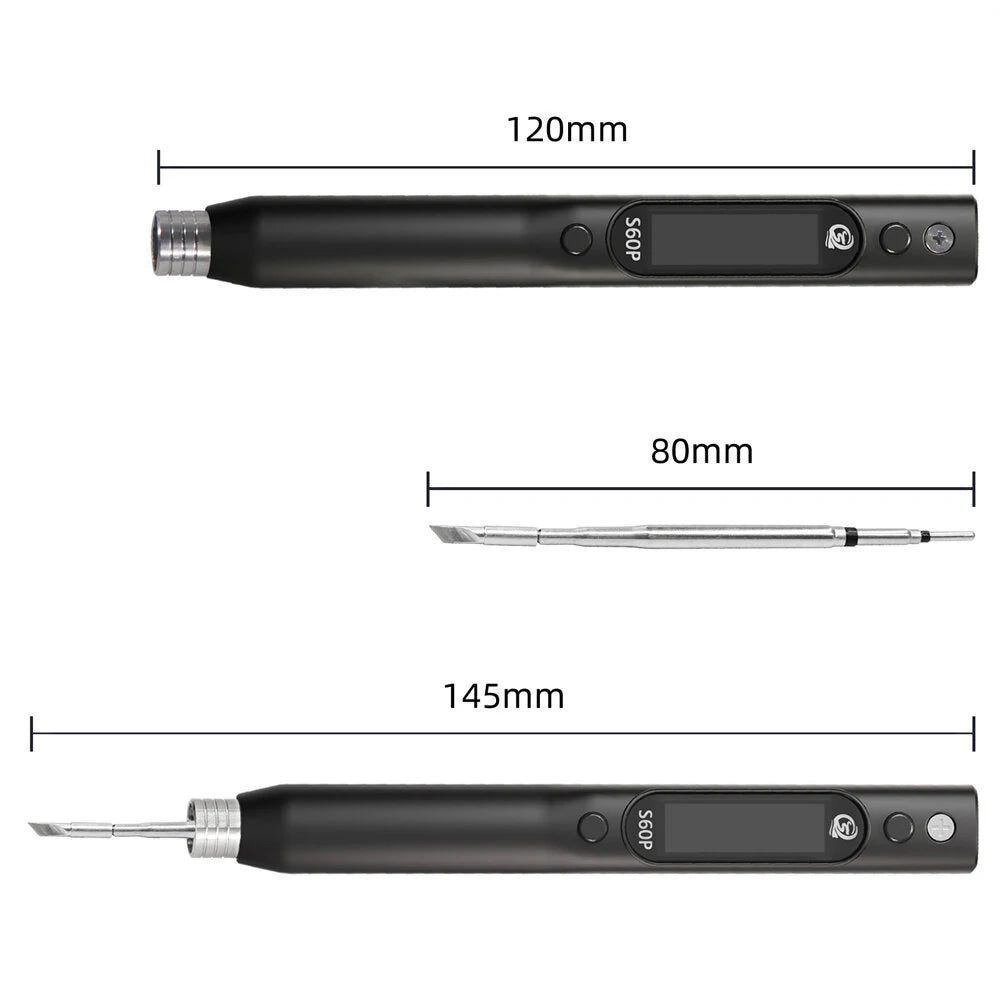 Upgraded SEQURE S60P Electric Soldering Iron, 60W, PD/QC/DC/PPS Compatible, C210 Tip, Precision Electronic Repair Tool, Anti-static Soldering Pen