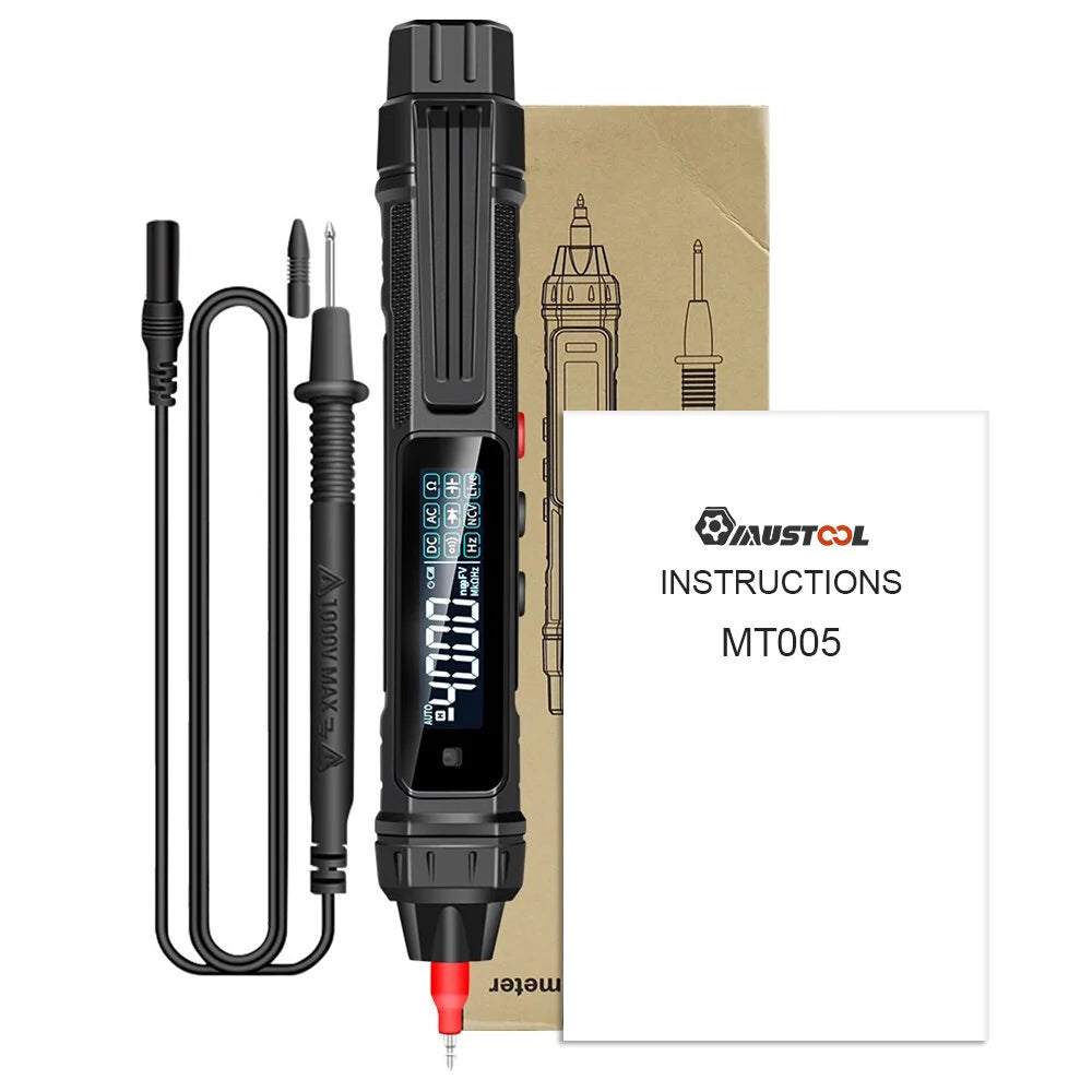 MUSTOOL MT005/MT005PRO Digital Multimeter Pen, 4000 Counts, Professional Non-Contact AC/DC Voltage & Ohm Diode Tester Tool