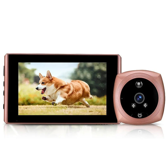 4.5-inch LCD Peephole Camera Doorbell with Wide Angle, Motion Detection, and Visitor Recording