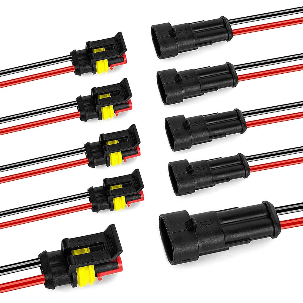 240PCS Automotive 2-Pin Waterproof Wire Connectors - Quick Connect 20 Kits Set