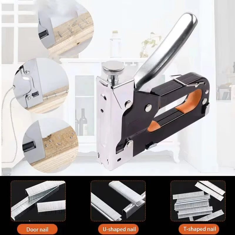 Portable 3-in-1 Manual Nailing Machine - Sturdy, Comfortable, Universal for T, U, and Straight Nails