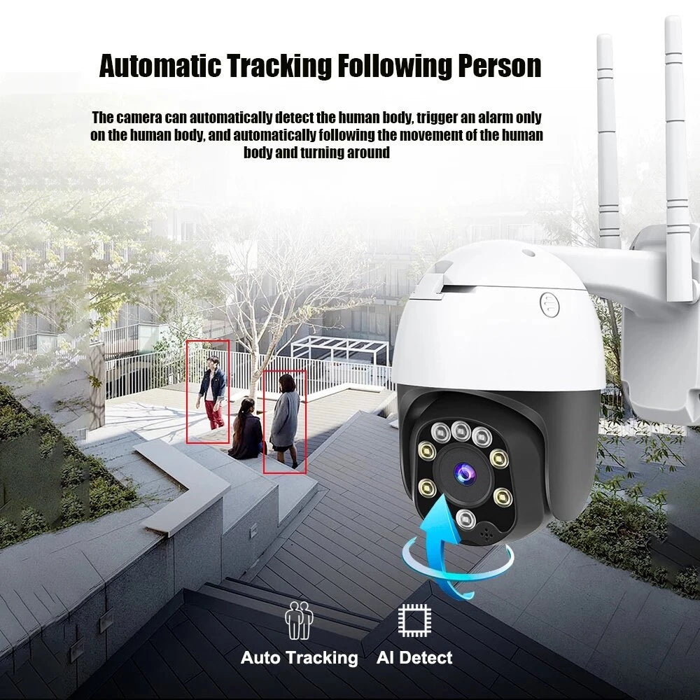 SD05W 5MP HD PTZ IP Camera, 5x Zoom, Night Vision, Human Detection, Waterproof, H.265+, Outdoor Speed Dome CCTV
