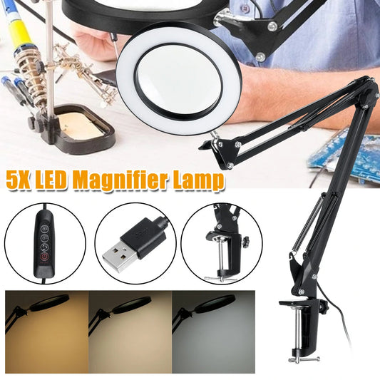 5X LED Magnifying Clamp Lamp for Manicure, Tattoo & Beauty