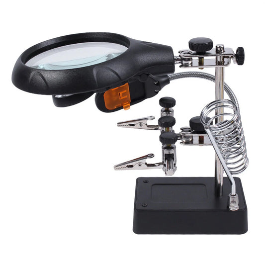 8X Adjustable Desktop Magnifier with 6 LED Lights for Enhanced Illumination – Lightweight & Portable Detail Tool