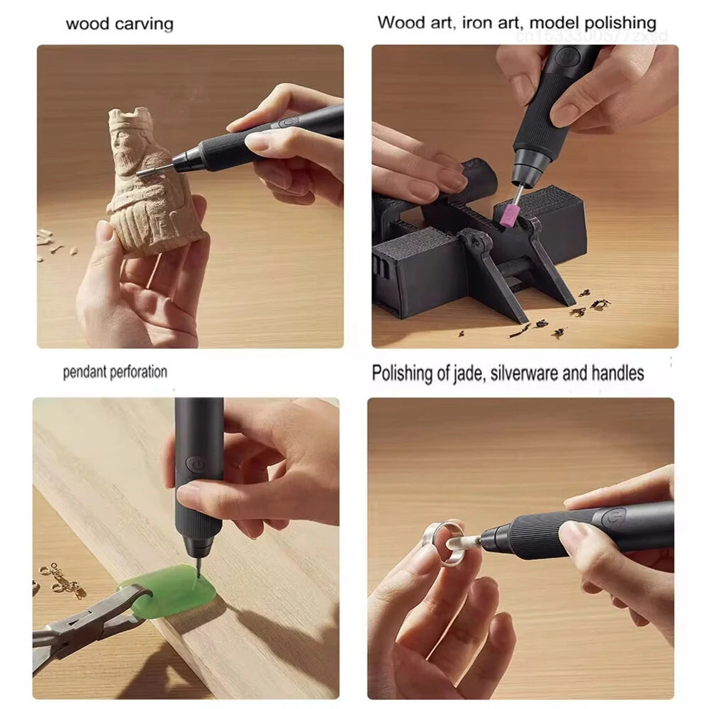 Cordless Electric Engraving Pen Set, Mini Drill, Variable Speed, Rechargeable 800mAh Battery, 16 Grinding Bits - Xiaomi Mijia