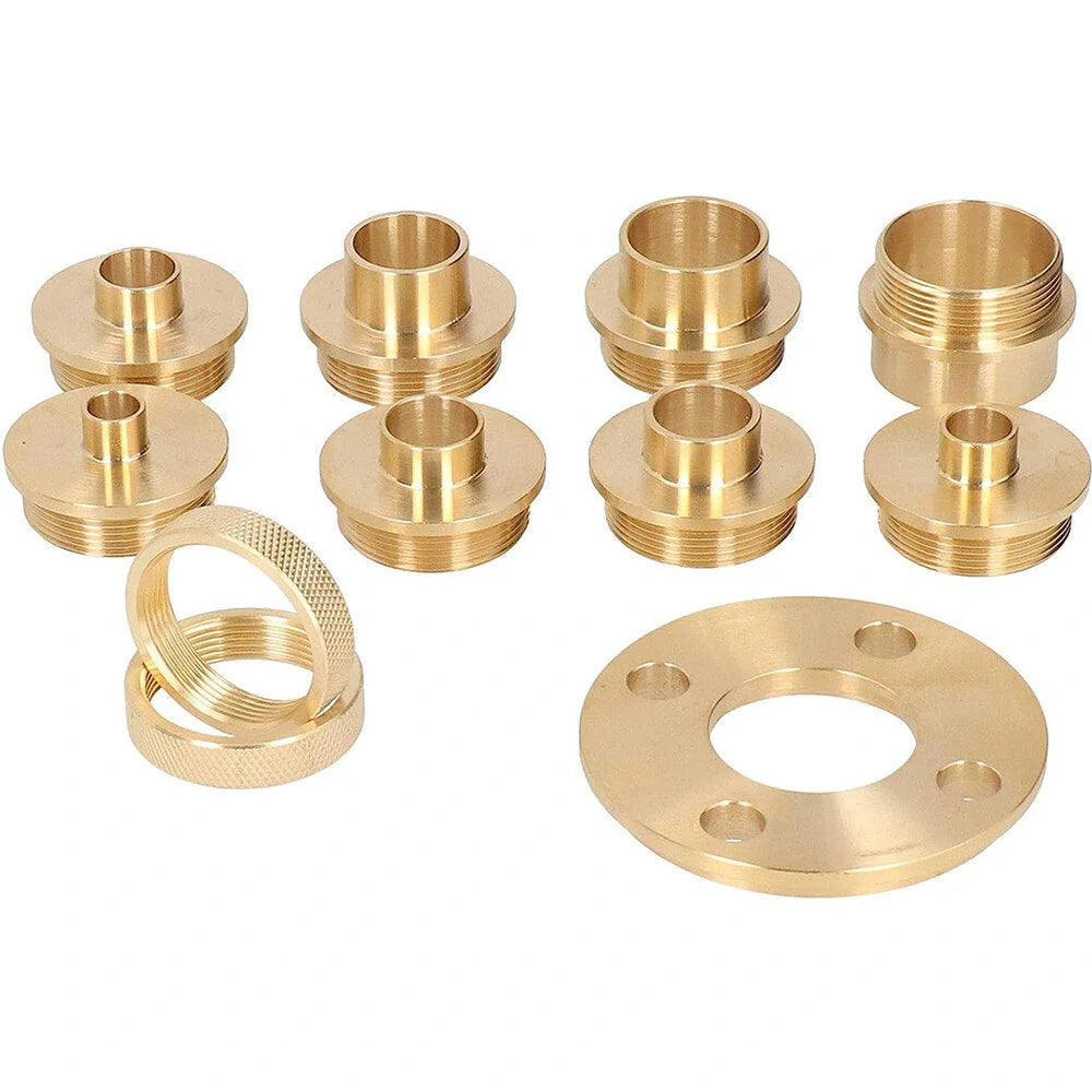 11-Piece Brass Router Template Bushing Guide Set for Porter Cable Routers - Precise, Durable, Easy Storage