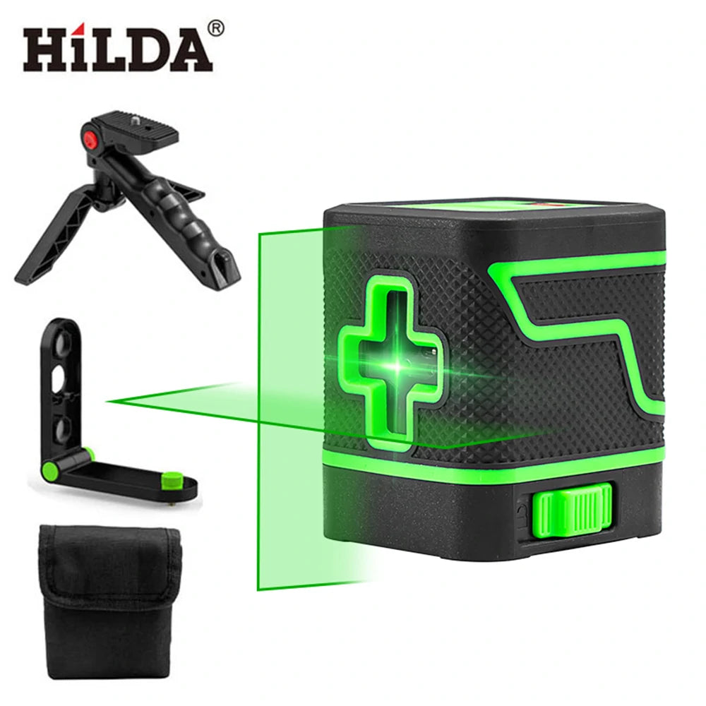 Mini Green Laser Level, Self-Leveling 2-Line Horizontal & Vertical Cross with Super Powerful Beam