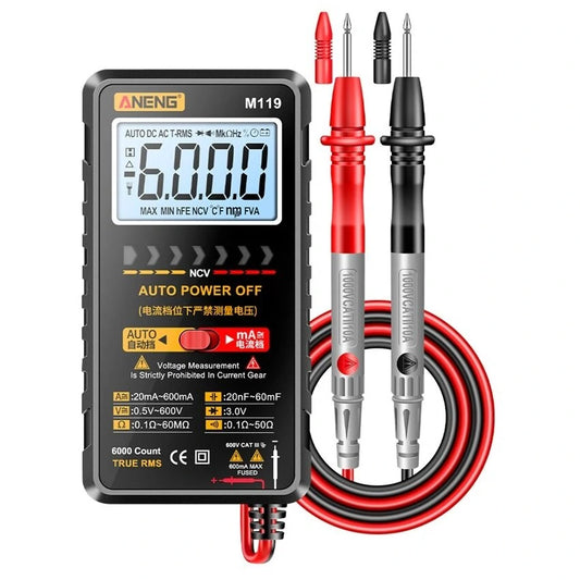 ANENG M119 Digital Multimeter 6000 Counts Avometer Transistor Capacitor Tester Portable