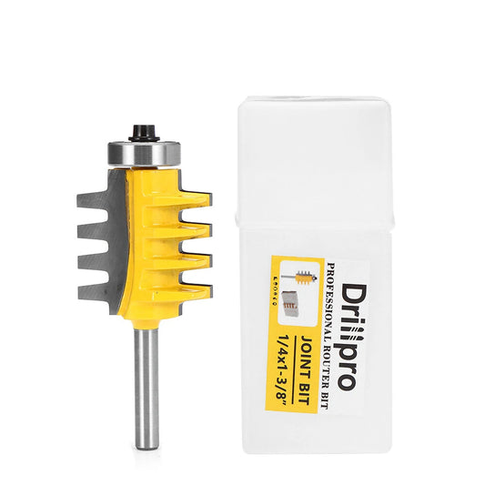Drillpro Reversible T-Slot Finger Joint Router Bit - 1/2 or 1/4 Inch Shank for Woodworking