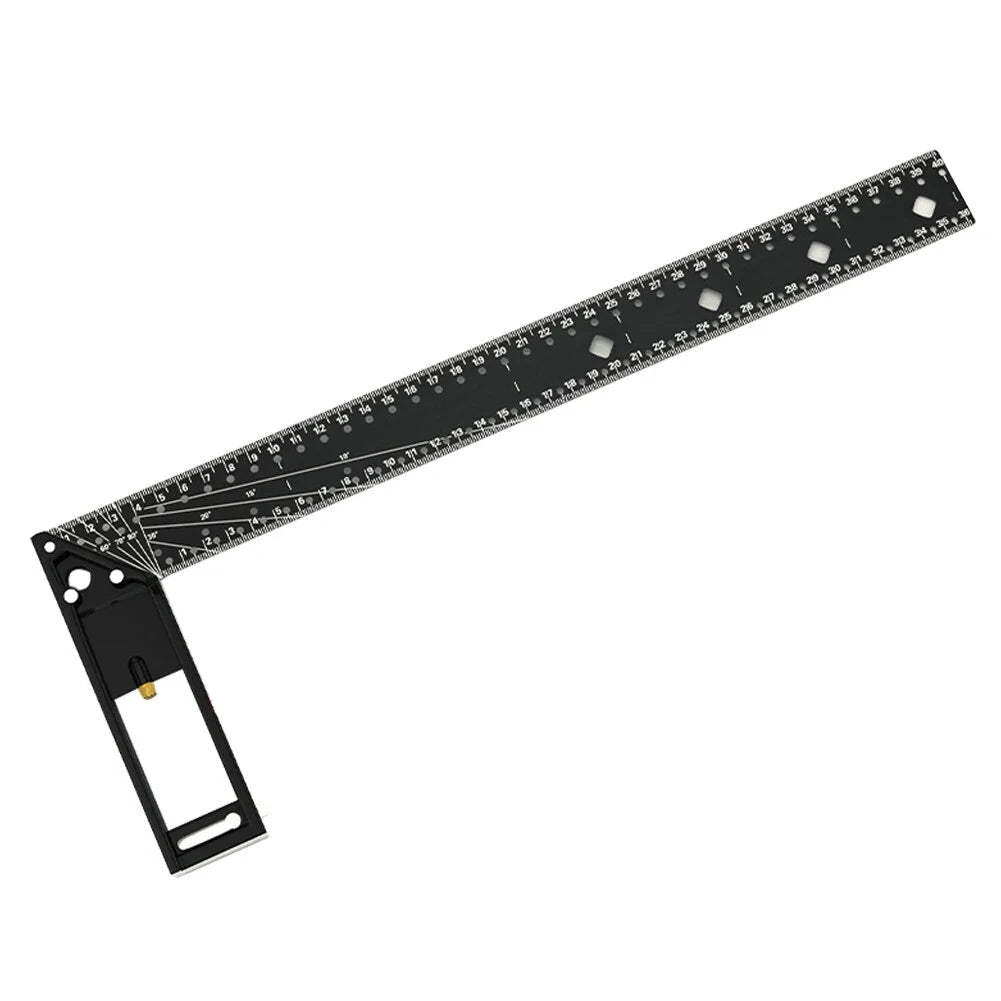 High Carbon Steel Right Angle Ruler with Aluminum Handle - 1.5mm Thickness, 300mm/400mm for Woodworking & Construction