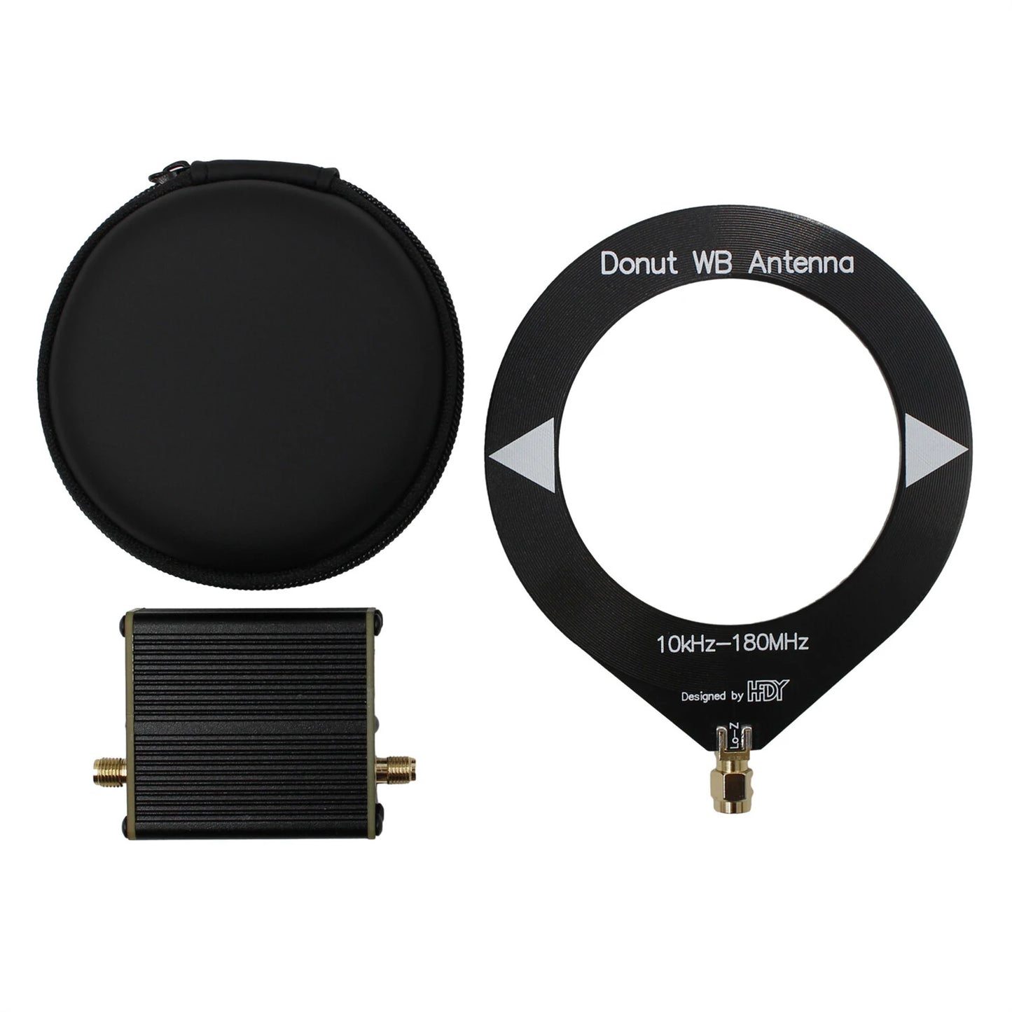 Universal Donut Broadband Antenna 10kHz-180MHz - No Tuning, Scanner-Compatible, Low Impedance Converter for Radios, SDR, Walkie-Talkies