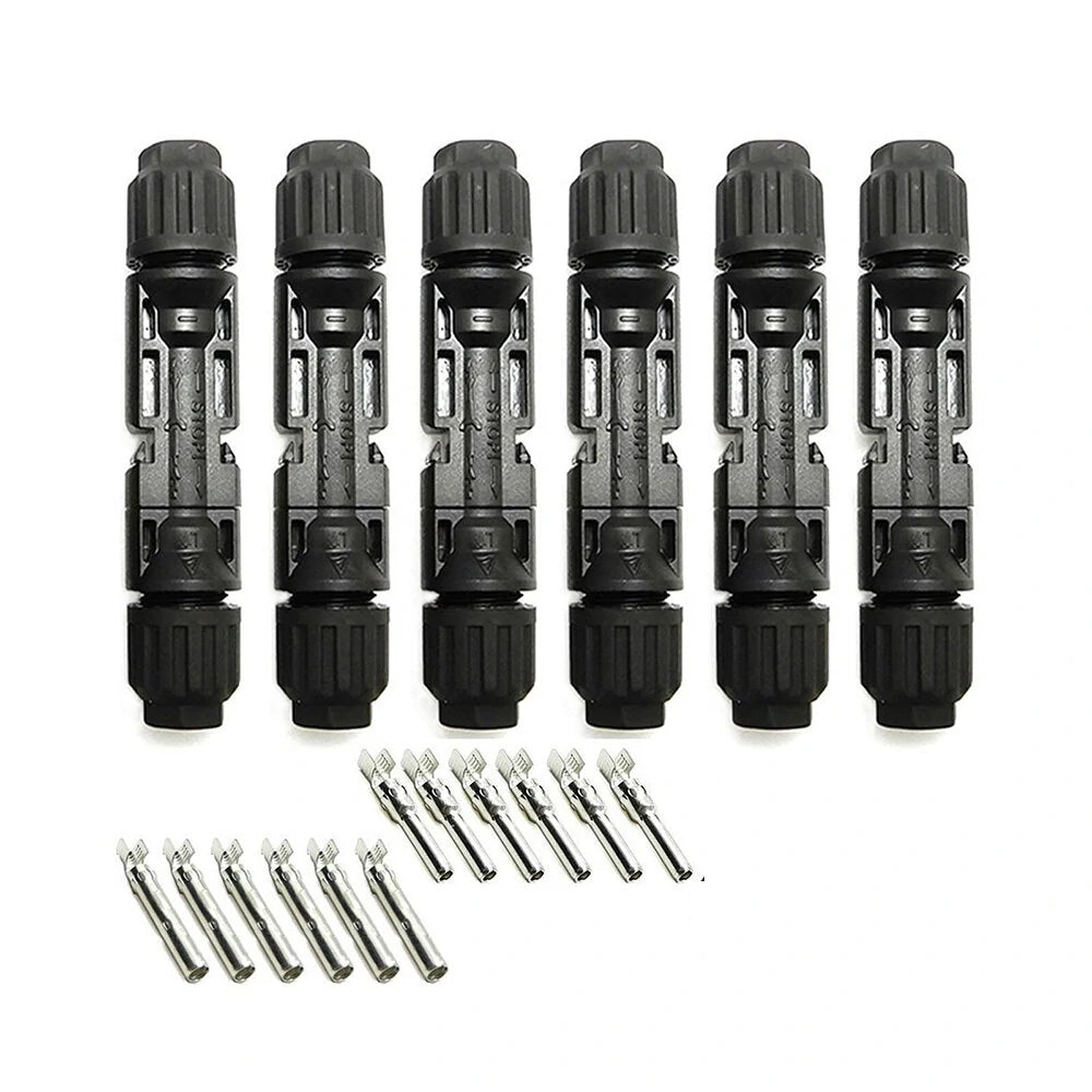Solar Crimper Tool Kit: 12Pcs with 6 Pairs Connectors & 1 Spanner Wrench for Panel Cable Installation