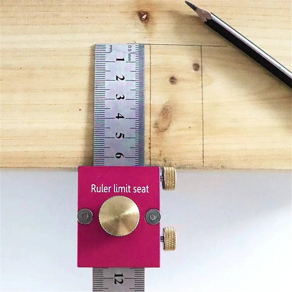 30cm High Precision Scribing Ruler with 90° Scale - Durable Woodworking & DIY Marking Tool
