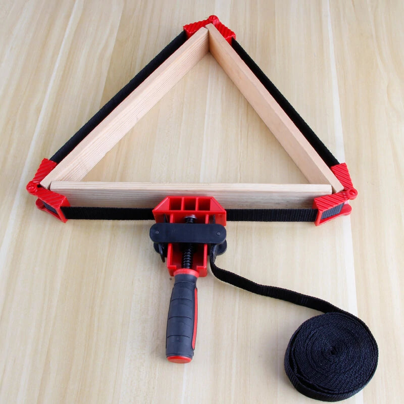 Versatile Soft Belt Strap Clamp with Foldable Blocks for Round & Irregular Shapes - Perfect for DIY Woodworking Projects