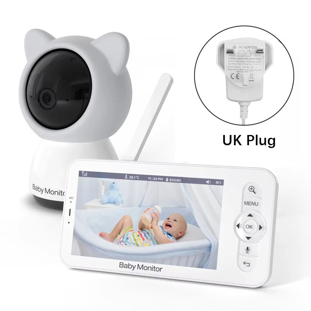 5 Smart WiFi Baby Monitor - Video Camera with Mobile App, PTZ, HD Night Vision, Two-Way Audio & Lullabies