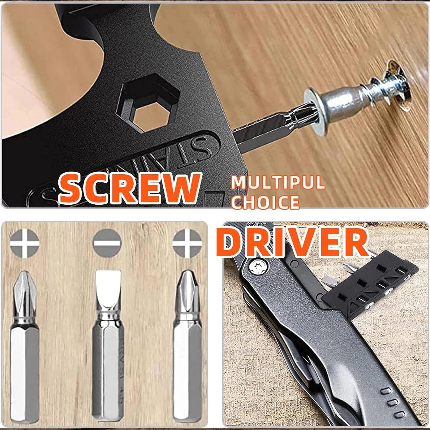14-in-1 Multitool Hammer with Adjustable Wrench, Pliers, Saw & Opener - Ideal for Outdoorsmen, Hikers & Dads