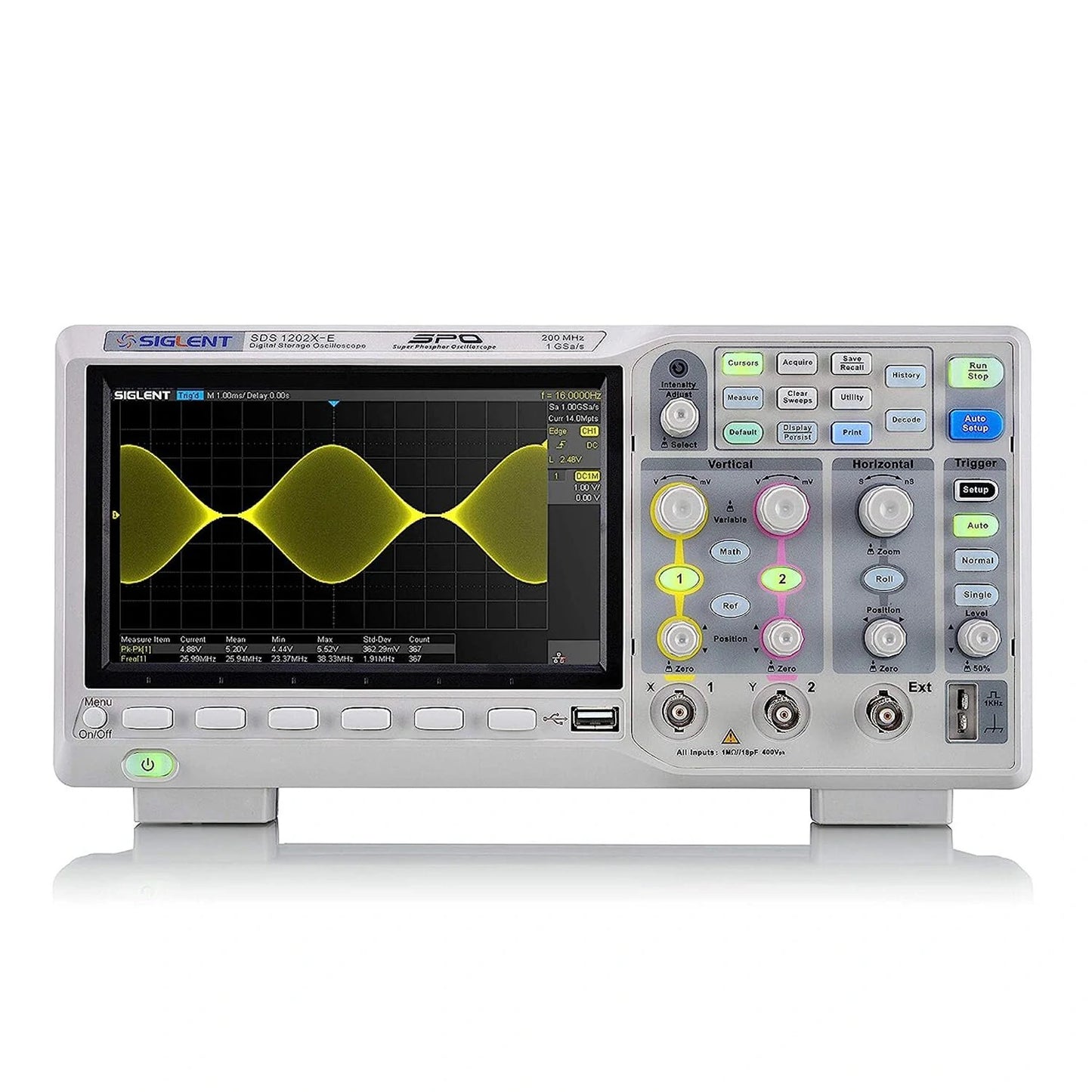 Siglent SDS1202X-E 200MHz Digital Oscilloscope, 2-Channel, 1GSa/s, 14Mpts Record Length, High-Precision Tool