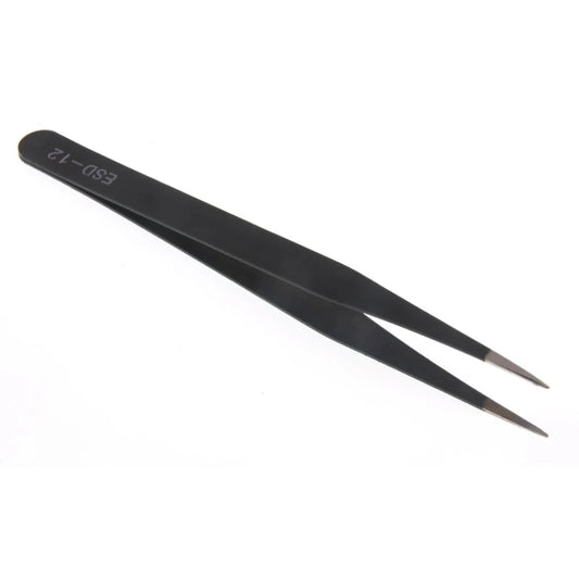 Stainless Steel Precision Tweezers Set ESD10-15MM Curved & Straight Industrial Repair Tools