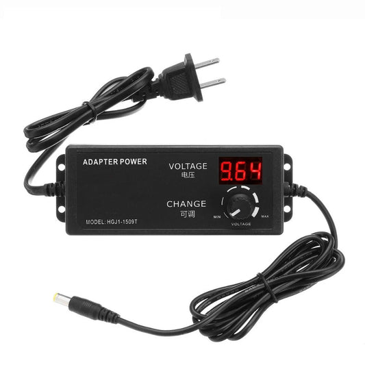 Adjustable Excellway AC/DC Power Adapter 4-24V 2.5A 60W with Volt Display & Speed Control - EU/US/AU/UK Plug