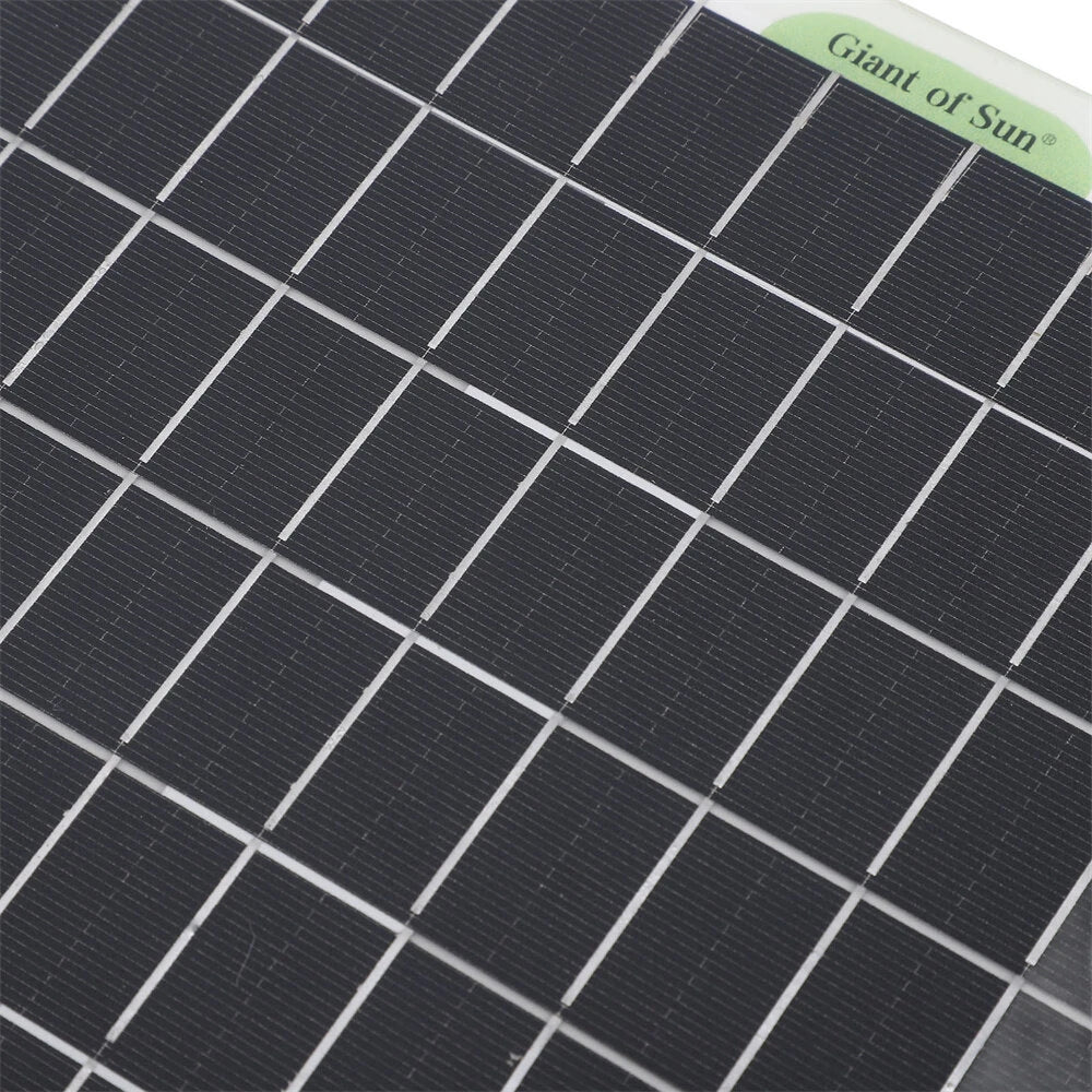 20W Monocrystalline Solar Panel, Dual 12V/24V, IP68 Waterproof, USB-C & DC Ports for Outdoor Camping & Car Battery Charging