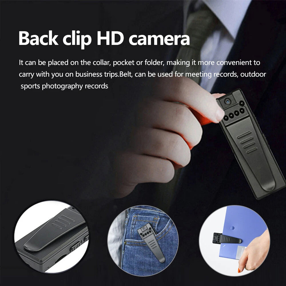 Z8 Mini HD 1080P Night Vision Back Clip Micro USB Camera