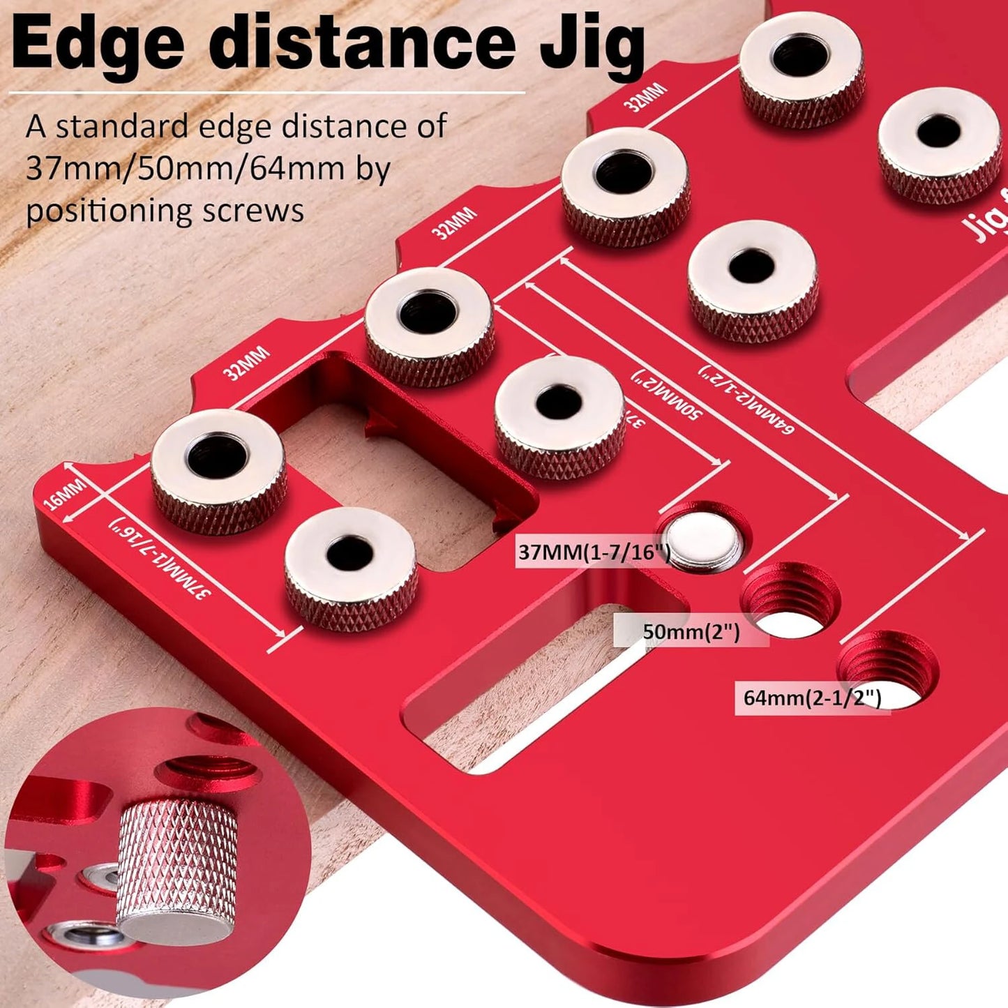Aluminum Alloy Cabinet Hardware Jig - 5mm Pocket Hole Drill Guide & Shelf Pin Locator