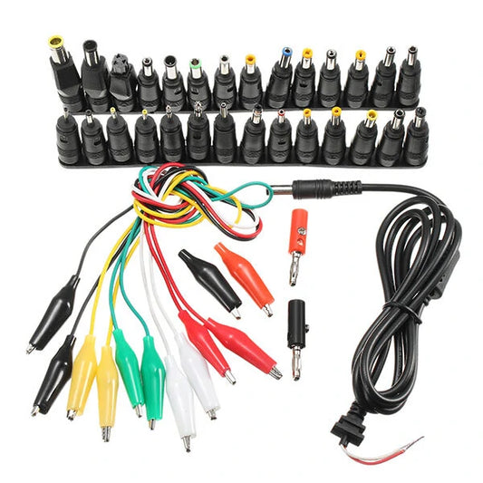 37-Piece Universal AC/DC Charger Connector Set for Laptops with Cable