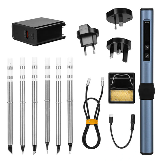 65W FNIRSI HS-01 Adjustable Electric Soldering Iron - Fast Heat, Portable Welding Station with Constant Temperature